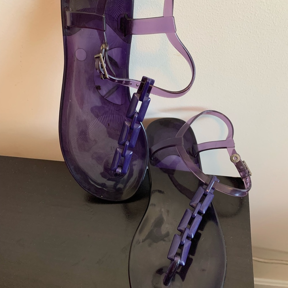 Purple gel sandals, size 8